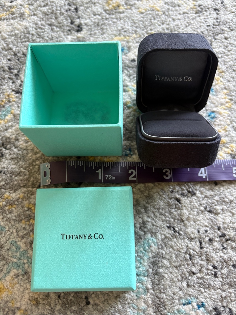 Small Tiffany & Co. Box Set in Tiffany Blue and Black Velvet